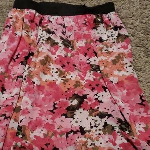 pink floral skirt